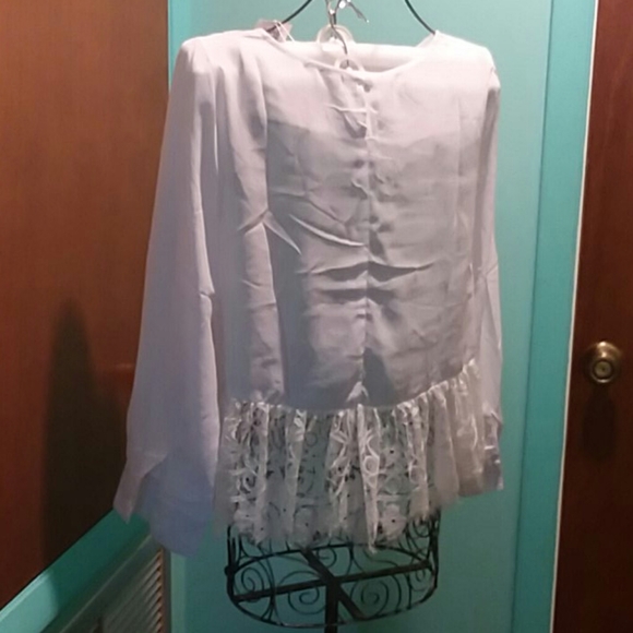 Lacy Crop Top Blouse - Picture 2 of 11